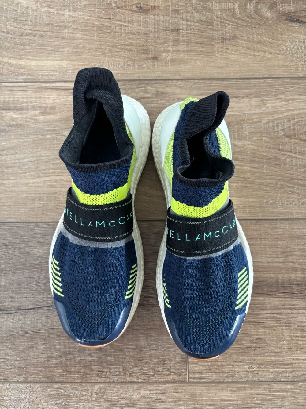 Stella McCartney Adidas Ultraboost 3D Navy and Lime Slip-On Sneaker - Picture 5 of 15